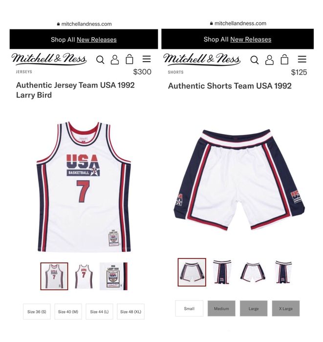 Mitchell & Ness Authentic Jersey Team USA 1992 #7 Larry Bird - М