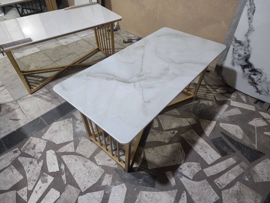 Журнальный стол большой лофт стол для гостинной Белый/Чёрный столик