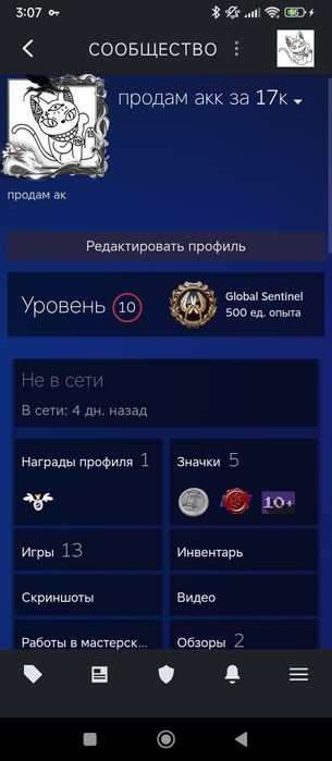 Steam Аккаунт 13000