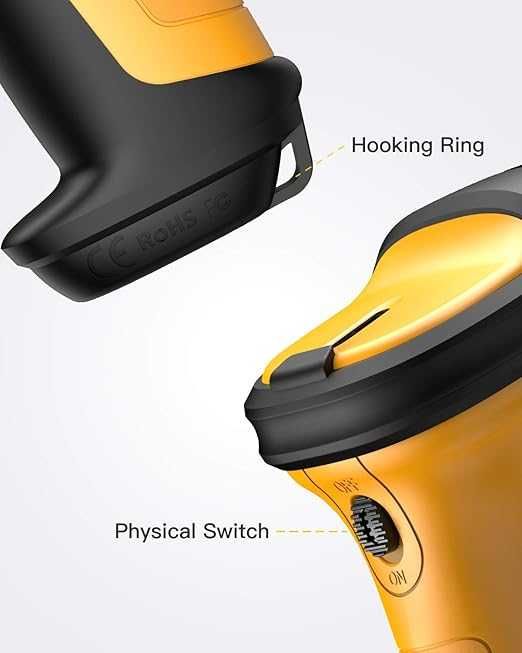 Безжичен баркод скенер Inateck, 2.4GHz, батерия 2600mAh, обхват 60m