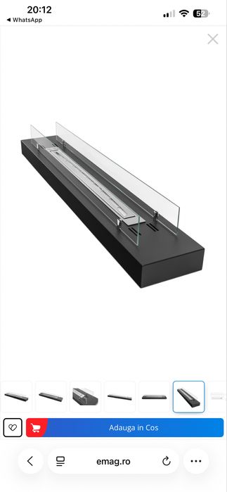 Șemineu Bioetanol cu sticla pentru masa, comoda, terasa sau gradina