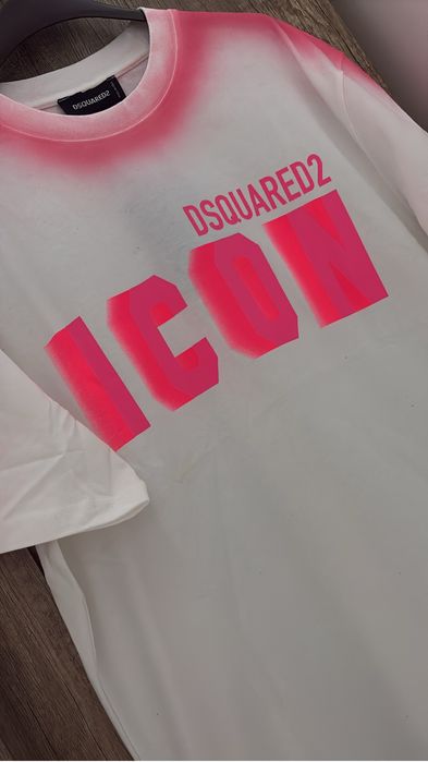 Tricou alb barbati dsquared2