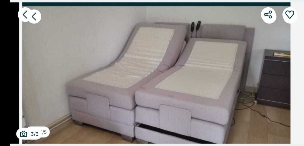 pat dublu electric cu recliner actionare fata / spate cu telecomanda