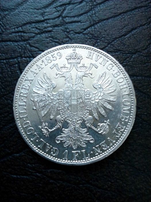 1 Флорин 1859 година Австроунгария , Франц Йосиф I сребро