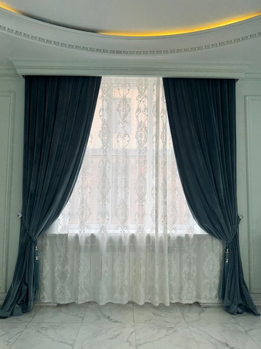 Штор с тюлем б/у