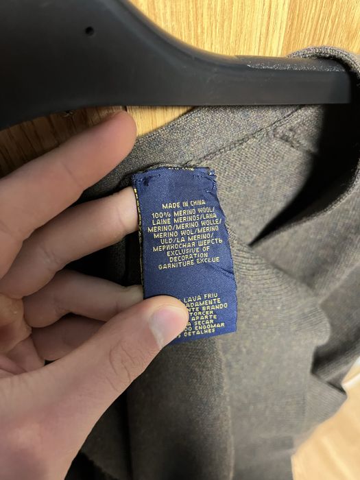 Jerseu/Cardigan Ralph Lauren Barbati 100% Lână Merinos