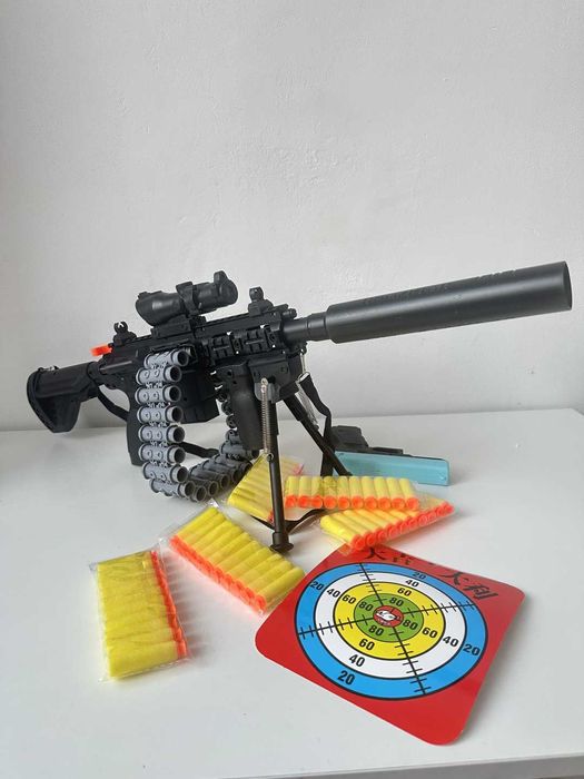 Автомат детский М416 с пульками Nerf. Стреляет резиновыми пульками
