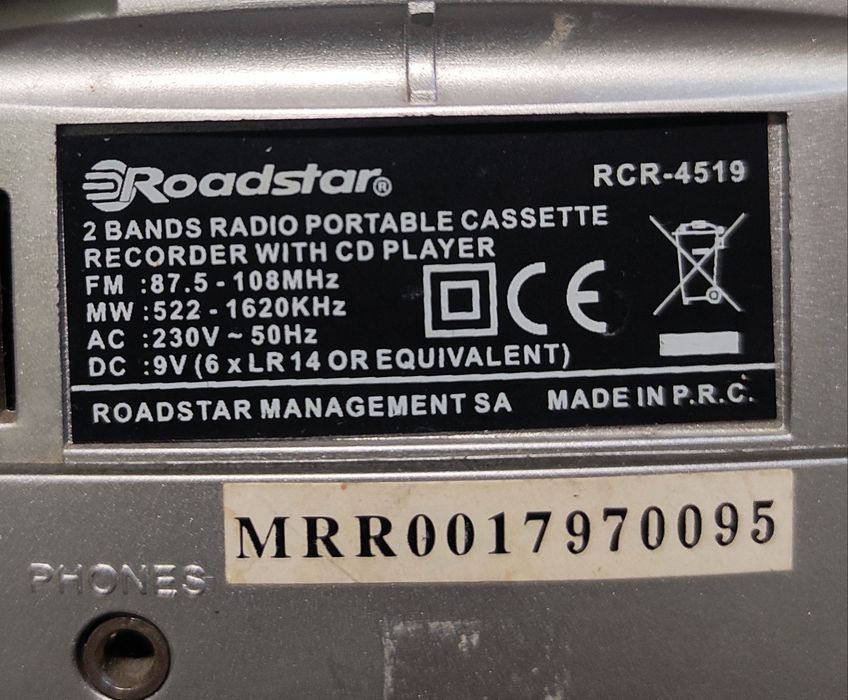 Radiocaset cu CD Roadstar /Philips/GRUNDIG  RRCD 4203 PLL