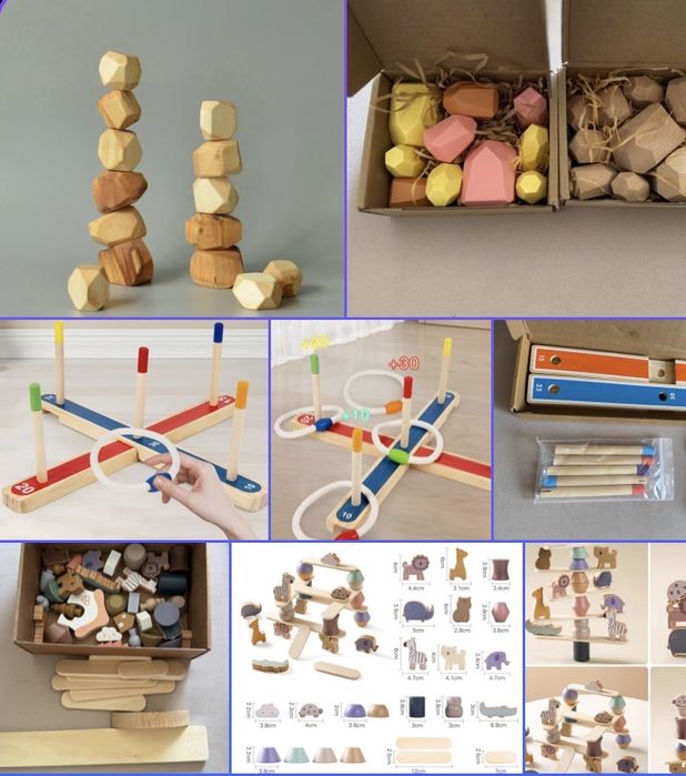 Деревянные игрушки монтессори