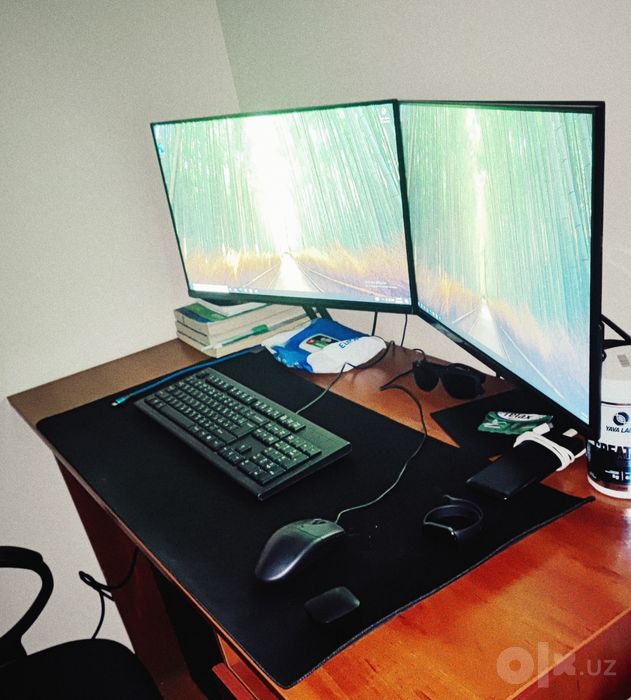 Office kampyuter, mi ekranli kompyuter ofis uchun, ikkita ekranli comp