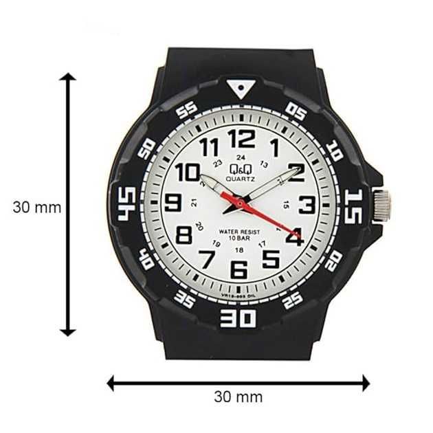 Детски Часовници Q&Q 10 BAR. Водоустойчив и Изключително Здрав Детски Часовник QQ.Динозавър Розов и Черен. Подарък за Първи Часовник на Момче и Момиче