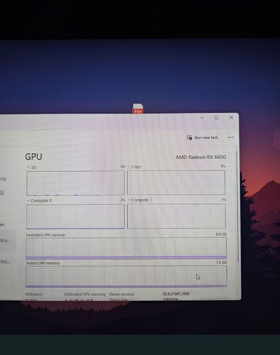 Pc gaming ryzen 5 7600x Rx6600 16gb ram DDR5