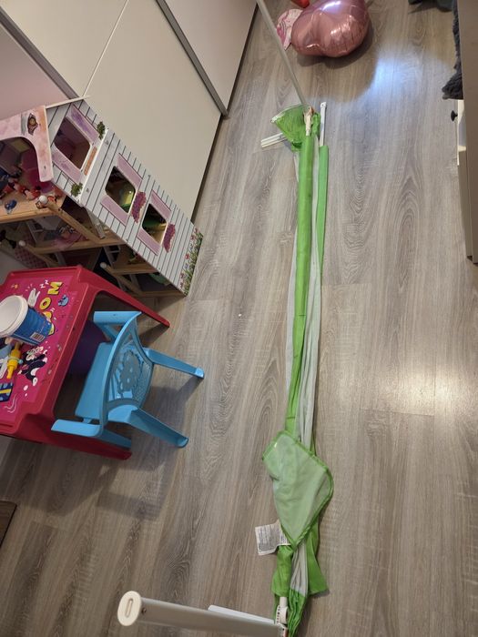 Balustrada de protectie pat copii vidaXL, verde, 180x25 cm, textil 101