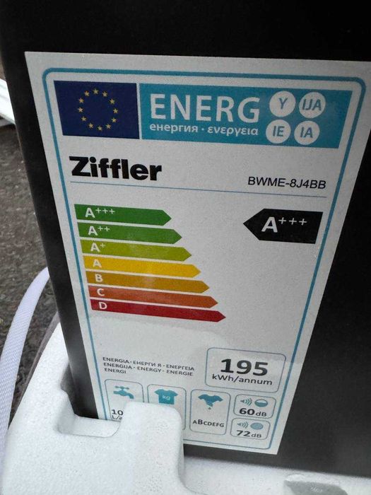 Стиральная машина Ziffler 8кг BWME-8J4BB Inverter Steam