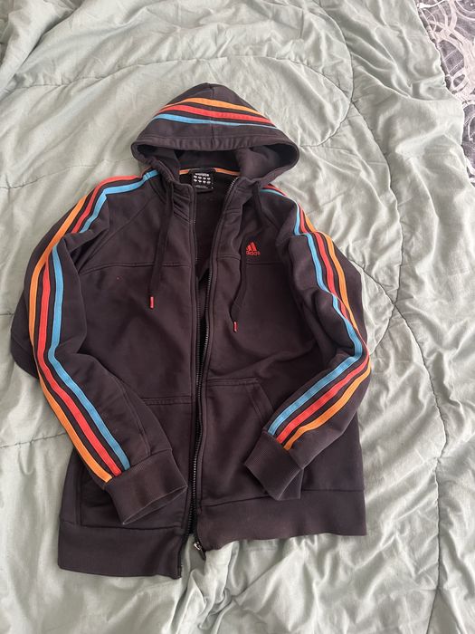 Adidas Essentials 3-Stripes / Rainbow Stripes Full-Zip Hoodie