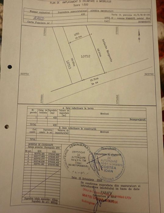 teren de vânzare ilfov domnești