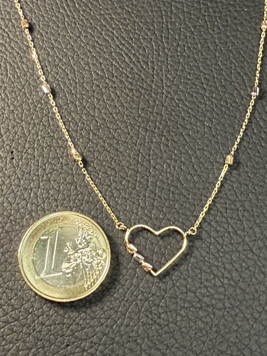 Златно колие сърце чисто ново злато Gold zlatno 14 karat 585