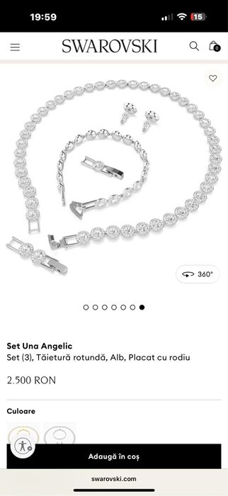 Set Swarovski Angelic colier+bratara+ cercei VIDEO whatsap