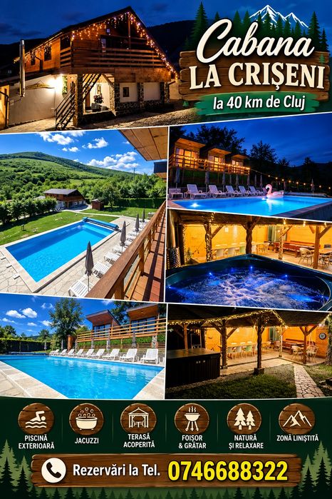 Cabana  de inchiriat cu ciubar si piscina