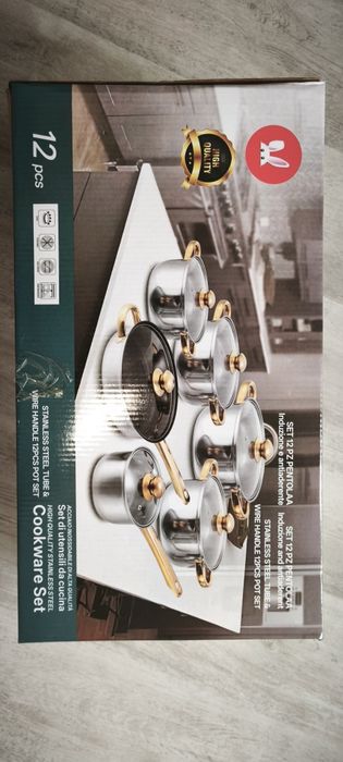 Set vase gatit 12 piese, inox