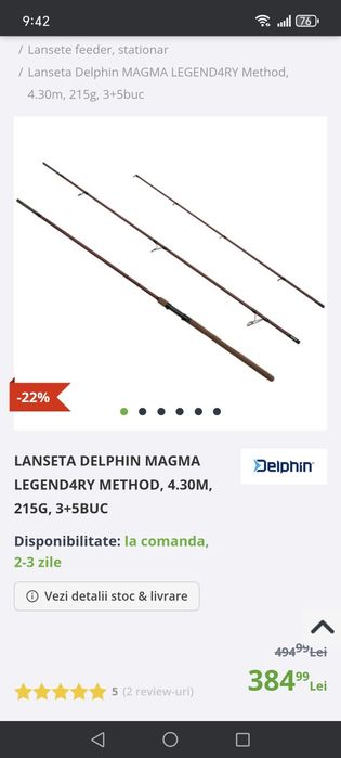 Lanseta delphin magma ledend4ry feeder 4.30m 215g