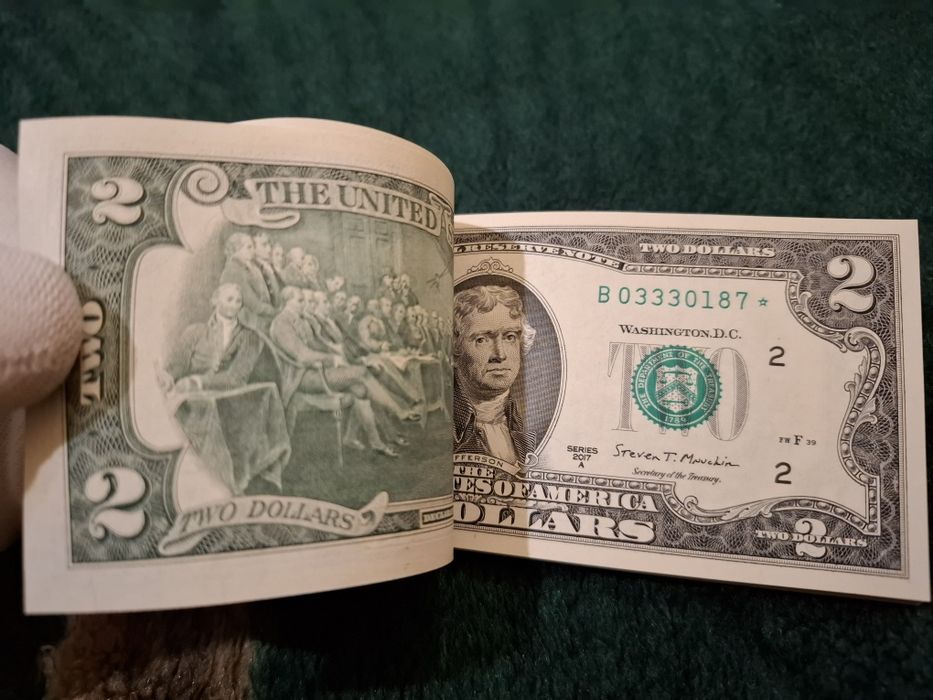100  bancnote de 2 dolari, necirculate,serie 2017 A