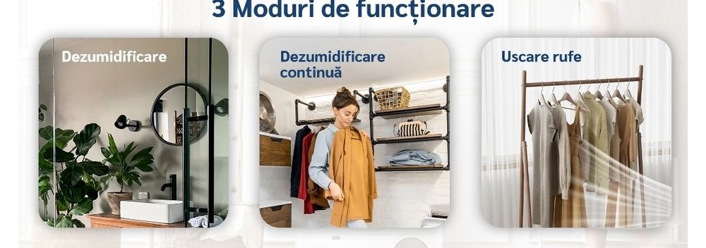 Dezumidificator Evoair FlexiDry Smart, ionizare, WiFi, ca NOU-garanție