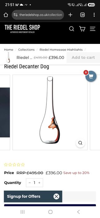 Vand Decantor RIEDL Dog - Red Yellow