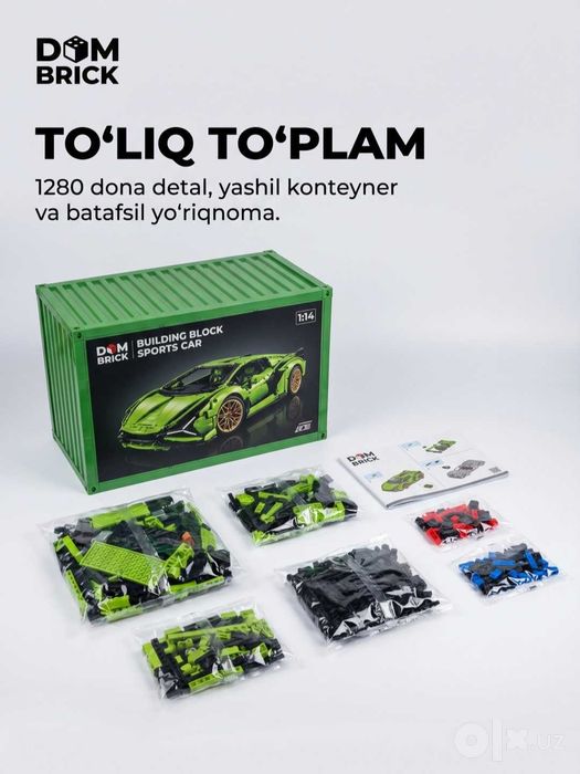 Konstruktor avtomobillar to'plami DOM BRICKS sport karlar