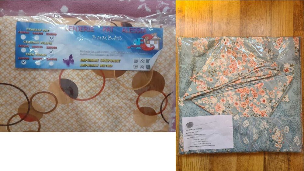 Textile: Draperii, Seturi lenjerii pat dublu, Paturici, Perne, Huse