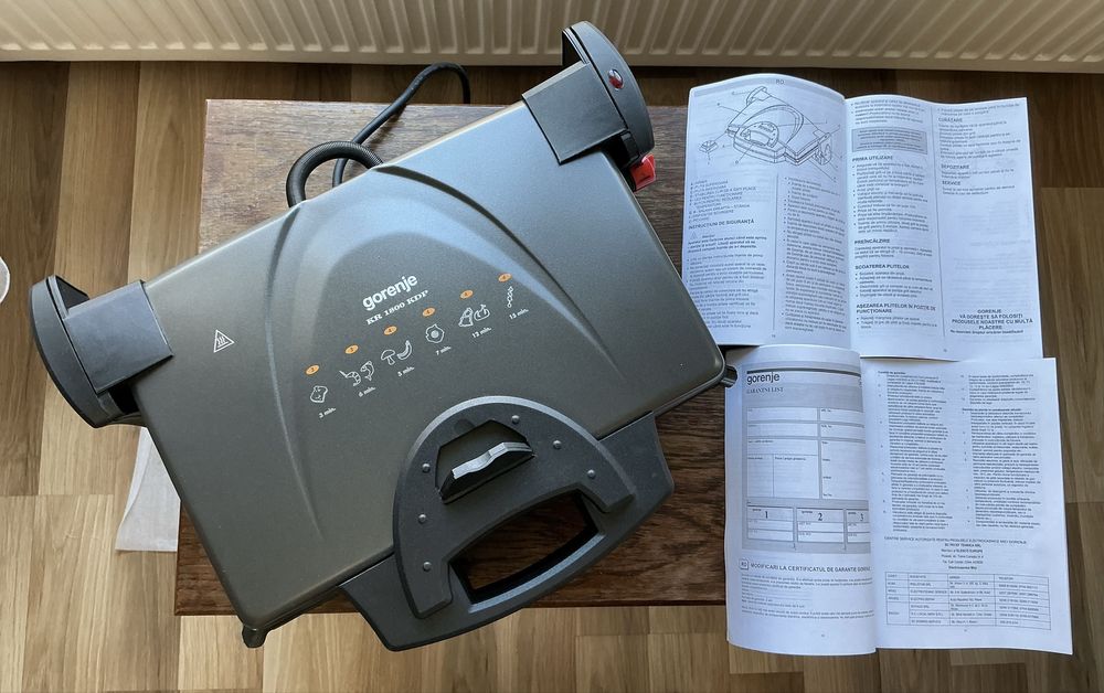 Grill electric dublu Gorenje 1800W KR1800KDP NOU, nefolosit