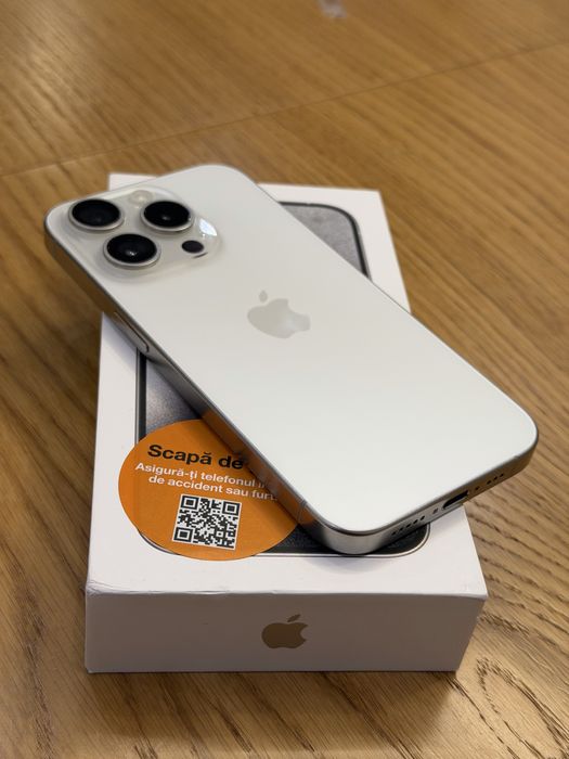 iPhone 15 Pro, White Titanium 128GB, impecabil