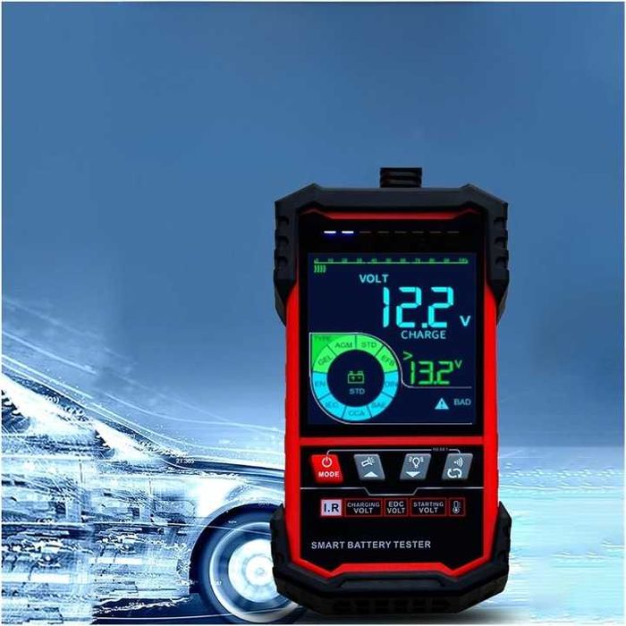 Tester baterii 12V/24V ToolTop ET2202, display colorat 3,2", nou