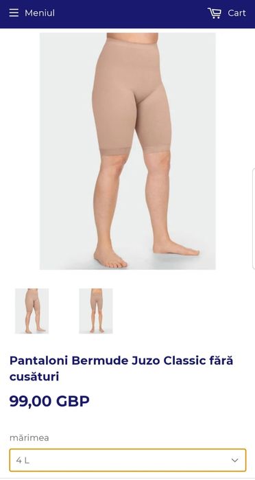 Ciorapi compresivi CCL 2 pantaloni bermude JUZO Clasic medicinali L/XL