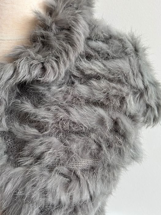 BARBARA SCHWARZER кокетен топ  от естествена мека заешка кожа