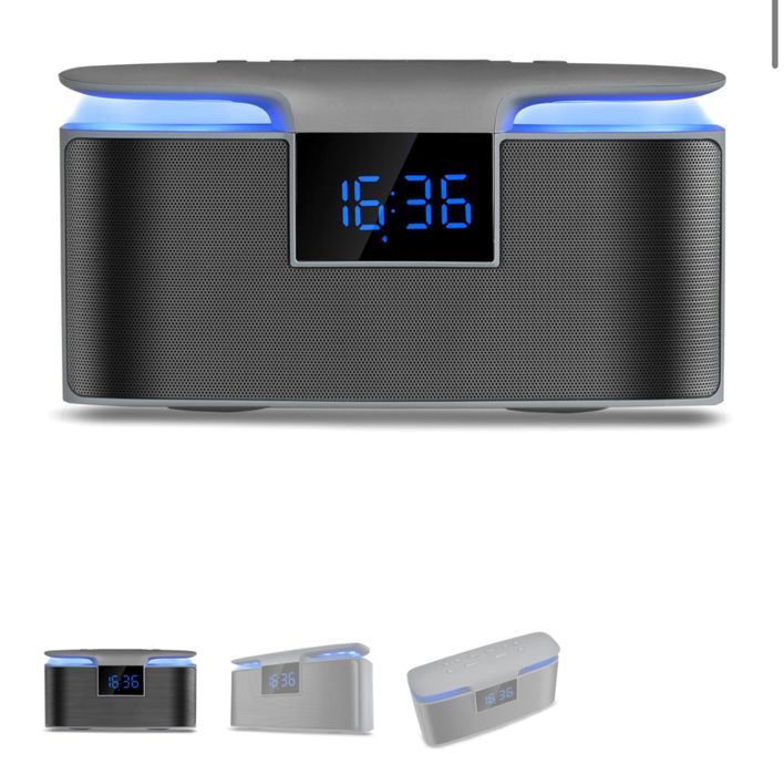 Bluetooth стерео тонколона с функция алармен часовник и FM радио тунер