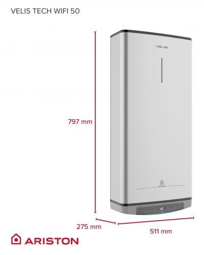 Мултипозиционен WiFi бойлер  ARISTON VELIS TECH WIFI 50 E
Мощност: 150