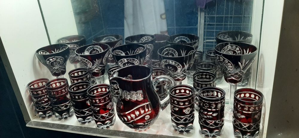 Pahare cristal rubin rosu