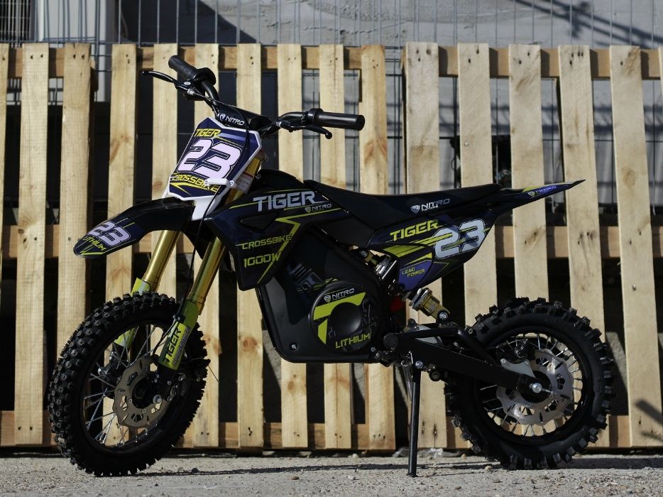 Motocicleta electrica pentru copii Eco Tiger 1000W 36V 12/10 #Albastru