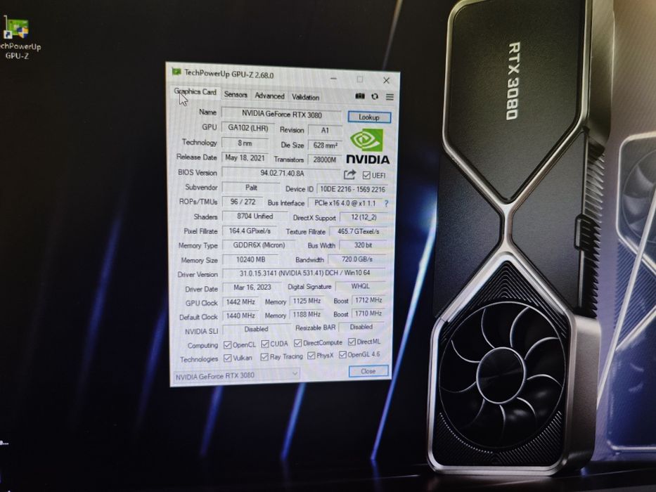 Продам RTX 3080 Palit Gaming Pro