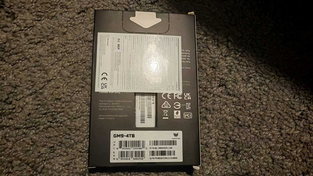 НОВ ! Acer Predator GM9 SSD 4TB, 14500 MB/s NVMe SSD Gen5 Диск