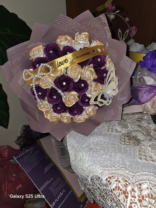 Buchet trandafiri din săpun