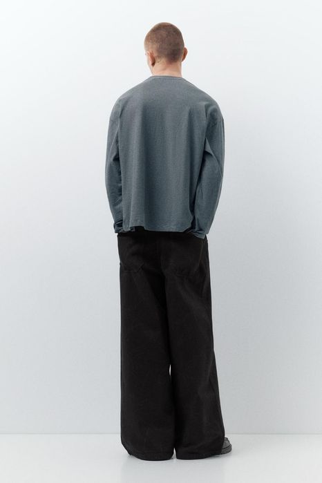 черные широкие джинсы