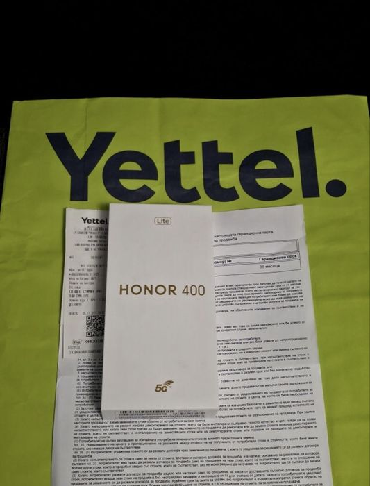 ЧИСТО НОВ 256GB Honor 400 LITE 5G Гаранция Yettel 2028г. Black | Черен