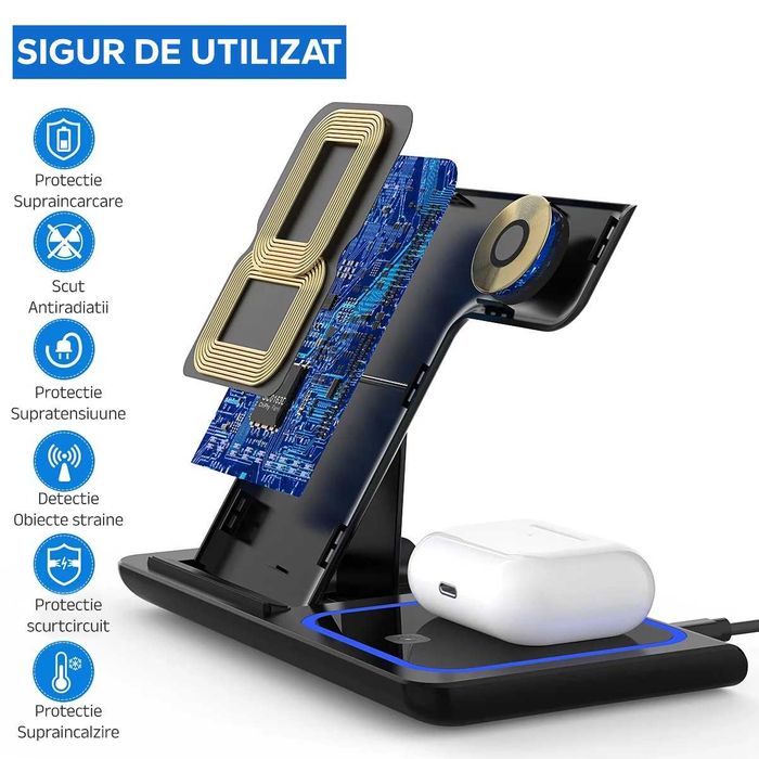 Incarcator fast wireless Apple iPhone Airpods ceasuri telefoane ,orice