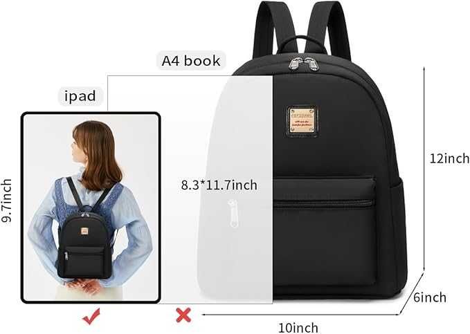 Дамска черна раница Cute Backpack модерна и удобна