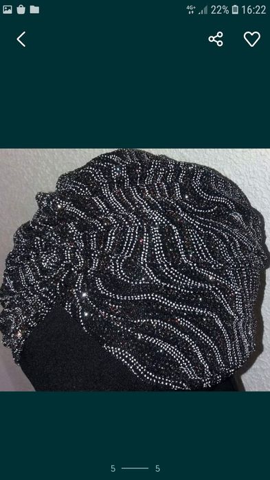 Turban negru sclipici