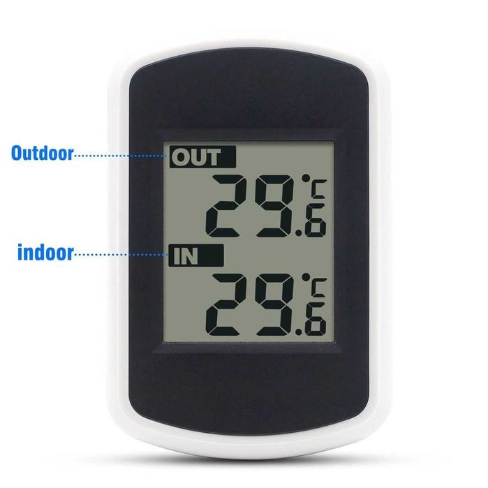 LCD безжичен термометър за измерване на вътрешна и външна температура