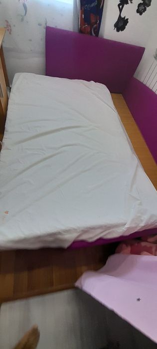 Pat copii cu saltea de 7cm, 120 cm, 200 cm