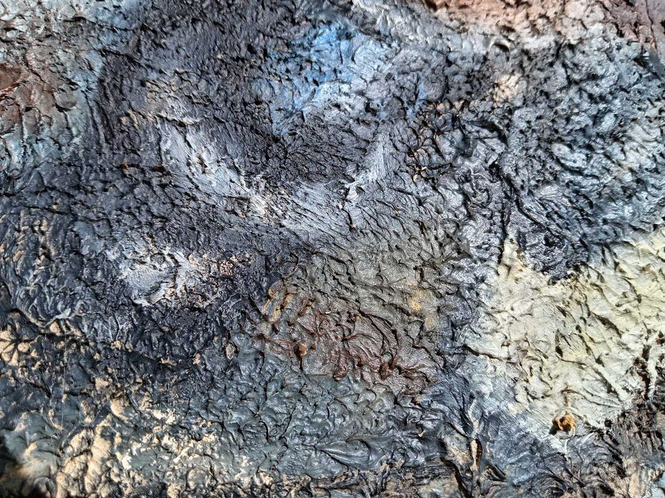 Tablou vechi - masinaria timpului - semnat si datat Neagu P. 1973